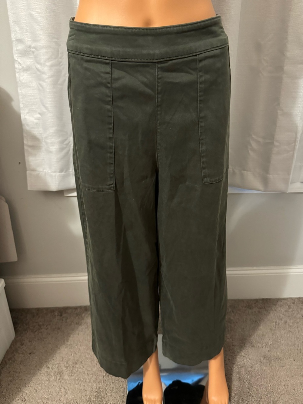 Cool C & C California size L olive green wide leg pull on pants new
